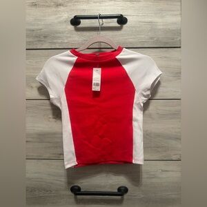red and white crop tee!